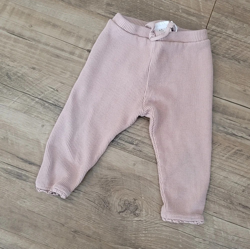 Zara Baby Waffle Knit Pink Pants Size 6-9 Months